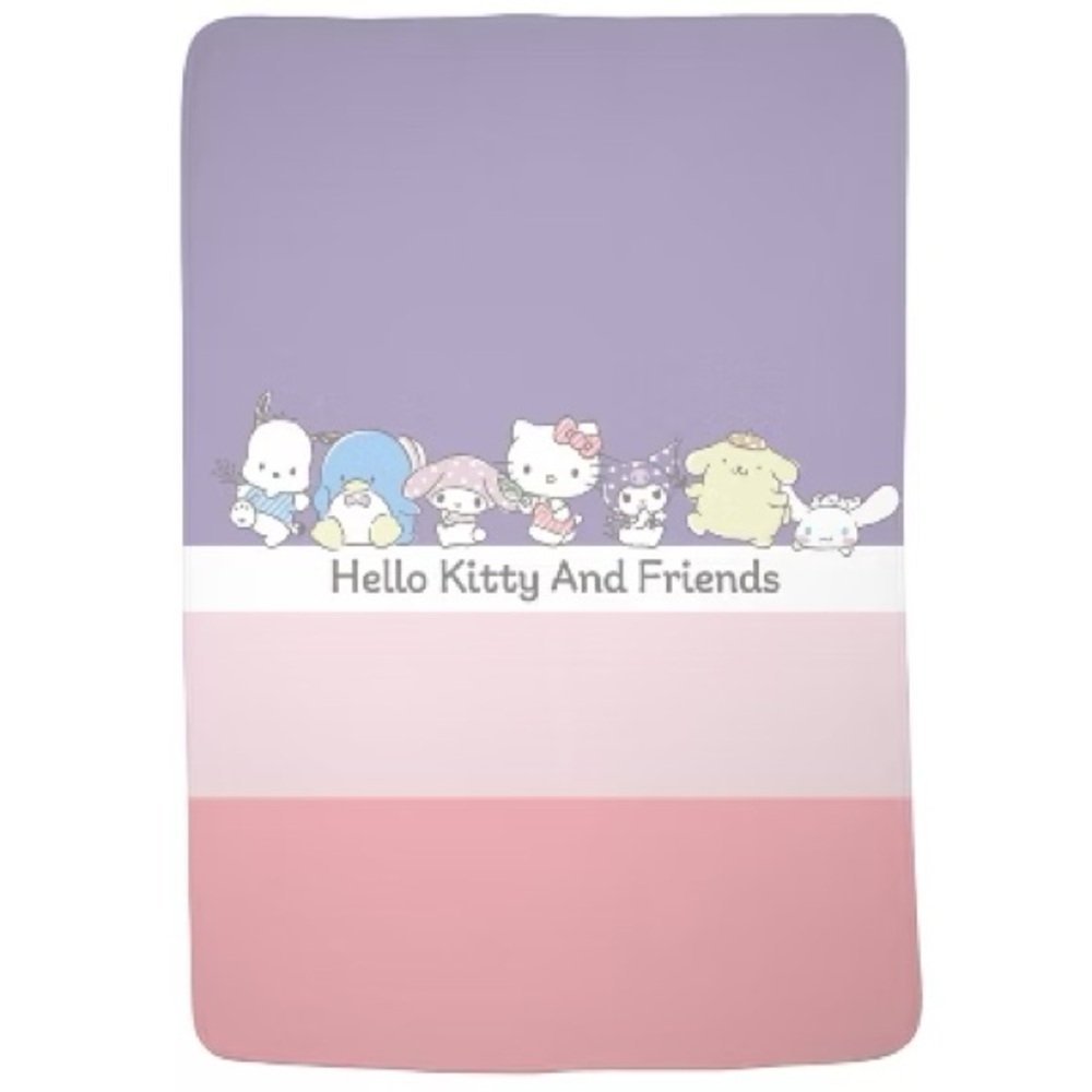 Hello Kitty Pastel Purple Pink Gradient Blanket 62” by 90”